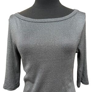 Anthropologie Michael Stars Silver Gray Three Quarter Sleeve Shirt Size M/L